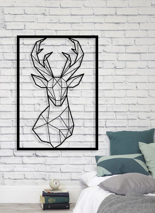 Deer Head Geometric Art Metal Laser Cut files