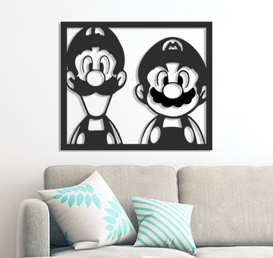 Mario and Luigi Metal Laser Cut files svg dxf ai png jpg eps pdf