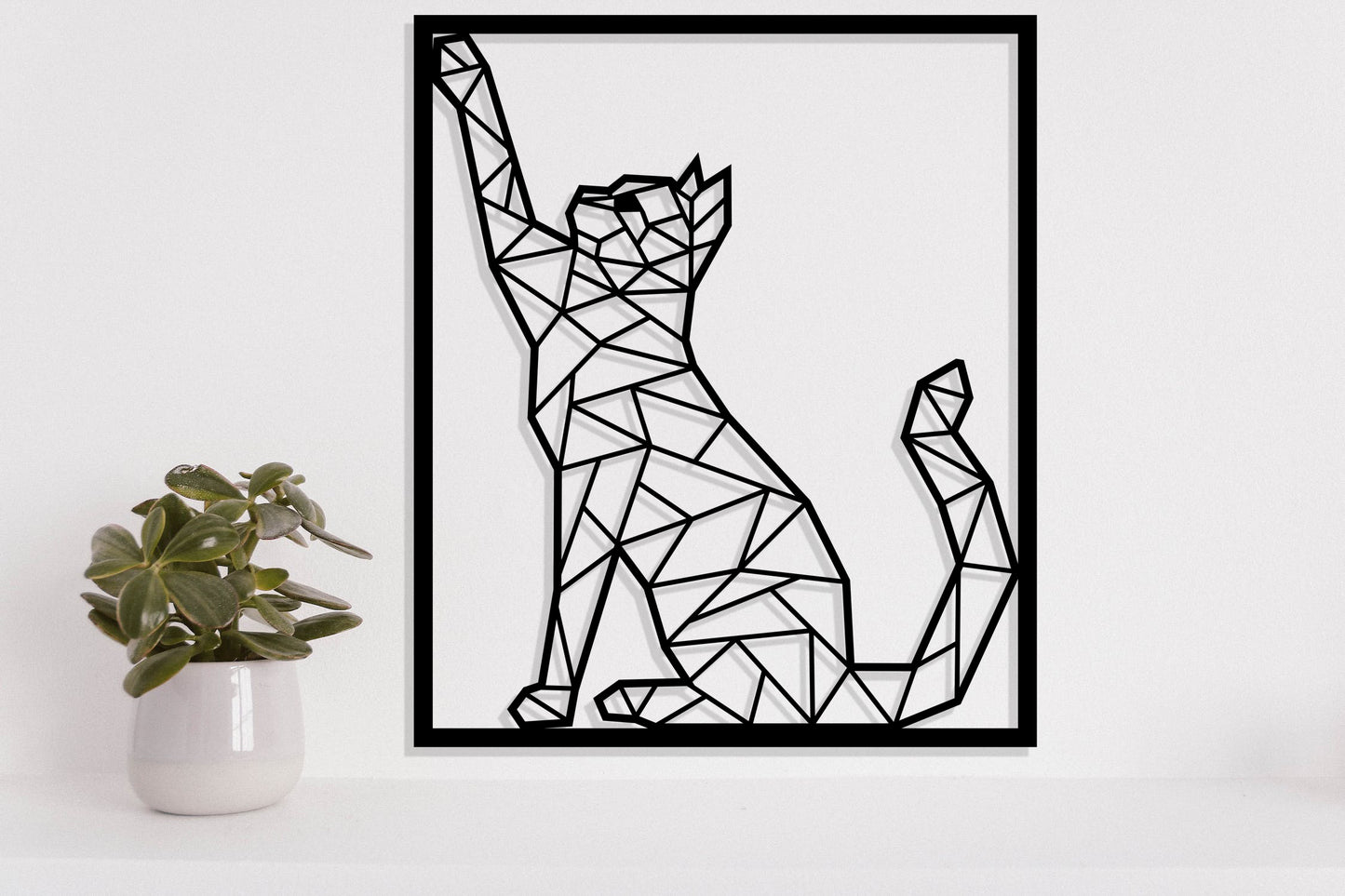 Cat Geometric Art Metal Laser Cut file