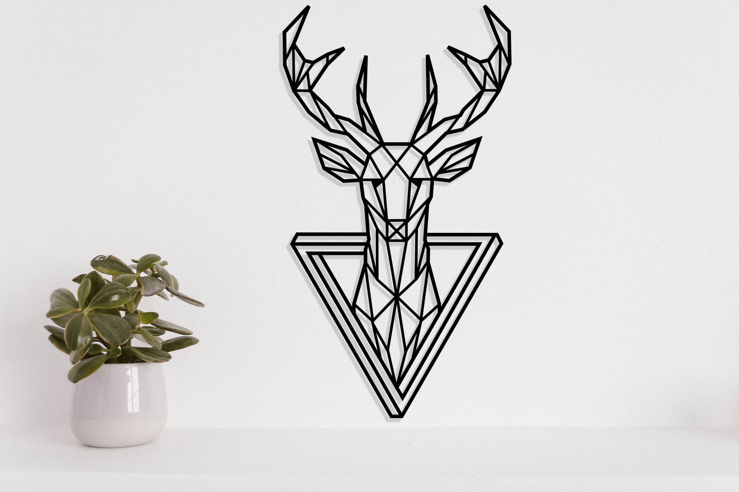 Deer Head Geometric Art Metal Laser Cut file