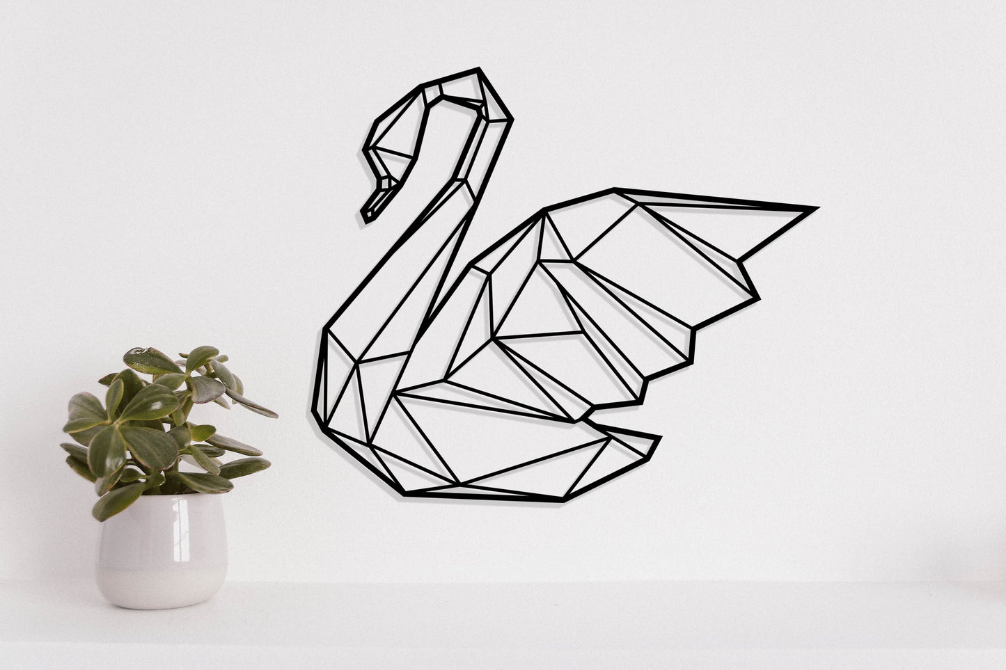 Swan Geometric Art Metal Laser Cut files