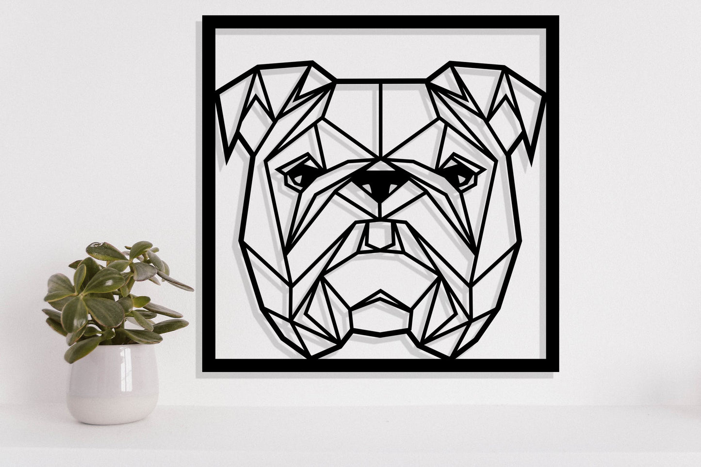 Bull Dog Geometric Art Metal Laser Cut files