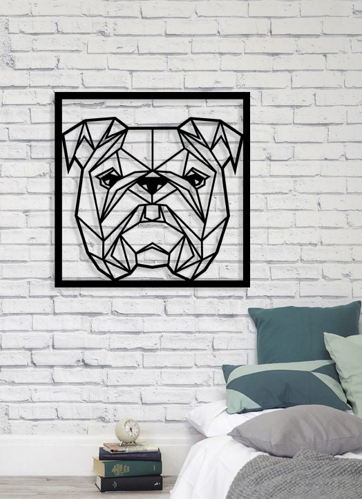 Bull Dog Geometric Art Metal Laser Cut files