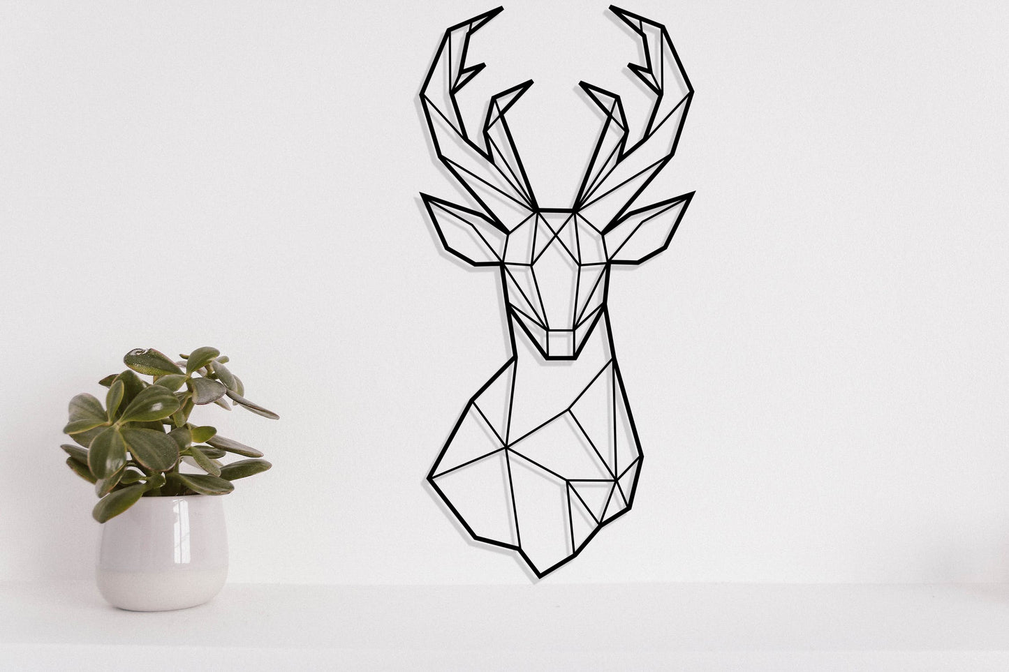 Deer Head Geometric Art Metal Laser Cut files