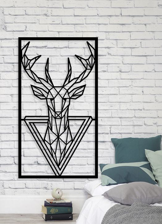 Deer Head Geometric Art Metal Laser Cut file