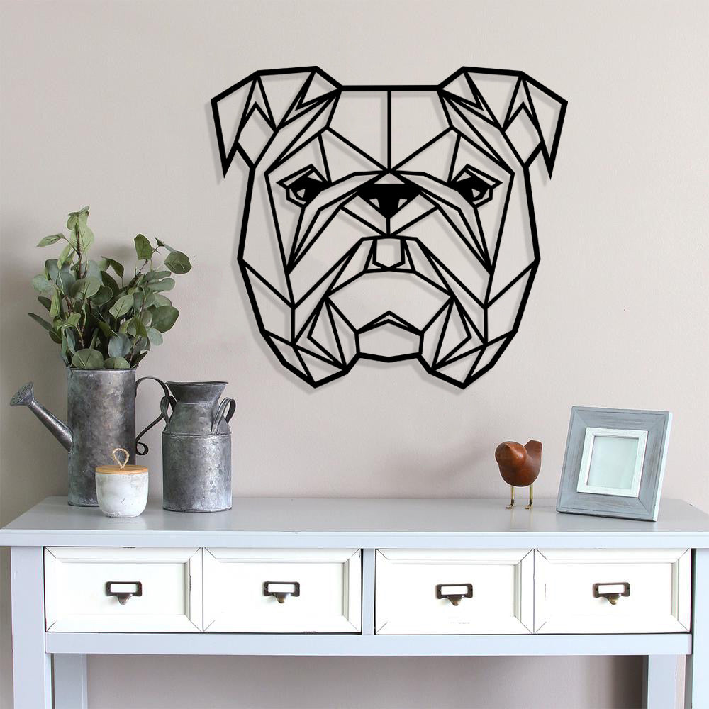 Bull Dog Geometric Art Metal Laser Cut files