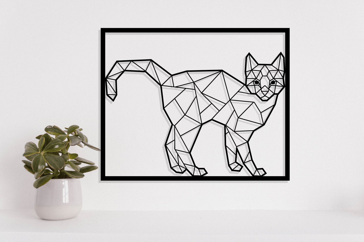 Cat Geometric Art Metal Laser Cut files