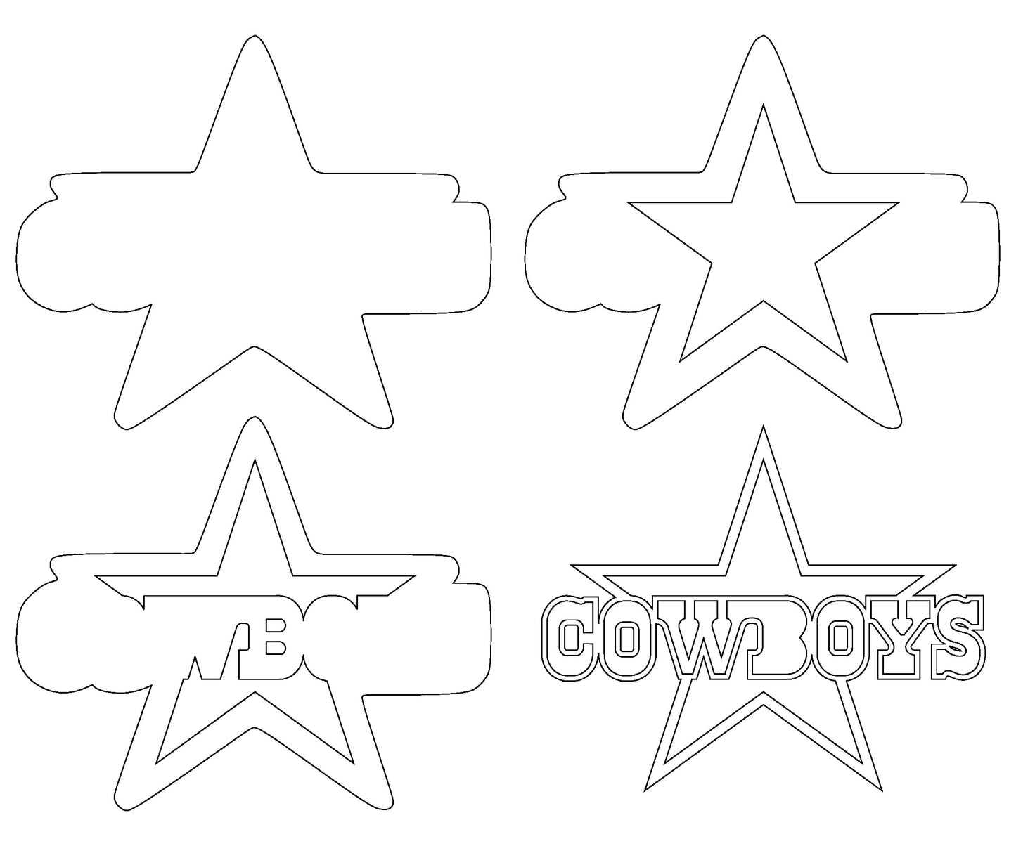 Dallas Cowboys Layered Laser Cut files svg dxf ai png