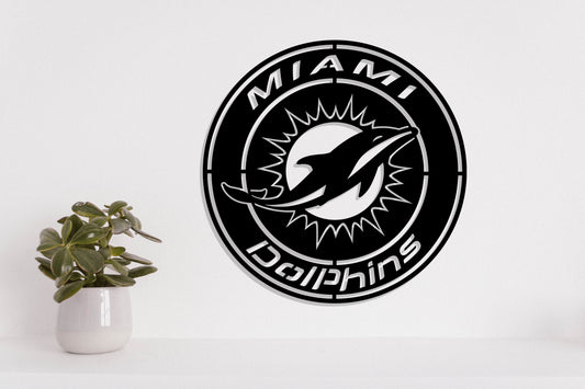 Miami Dolphins Badge Shield Laser Cut files svg dxf ai eps png jpg pdf