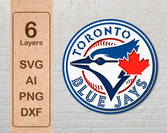 Toronto Blue Jays Layered Laser Cut files svg dxf ai png