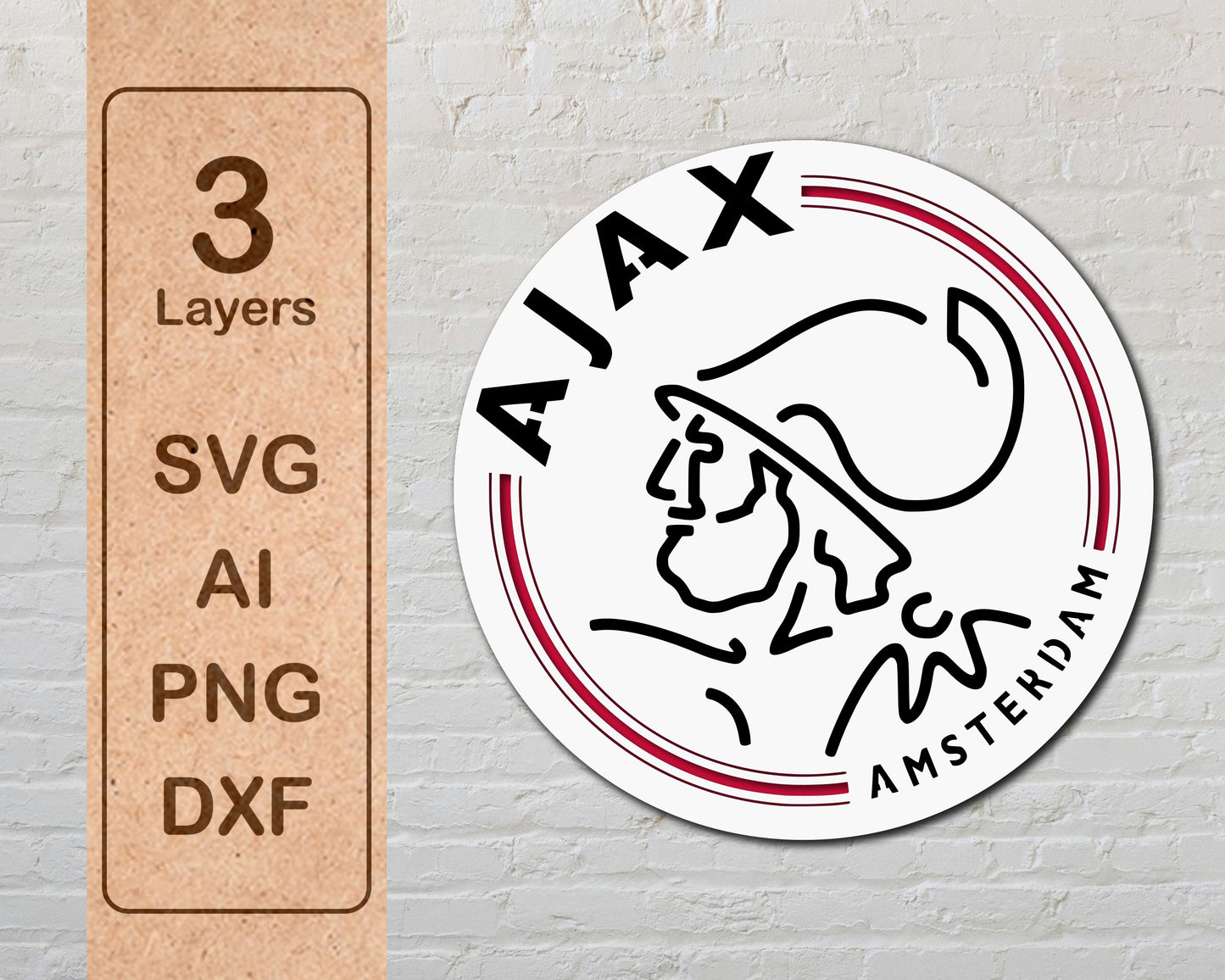 Ajax Amsterdam FC Layered Laser Cut files