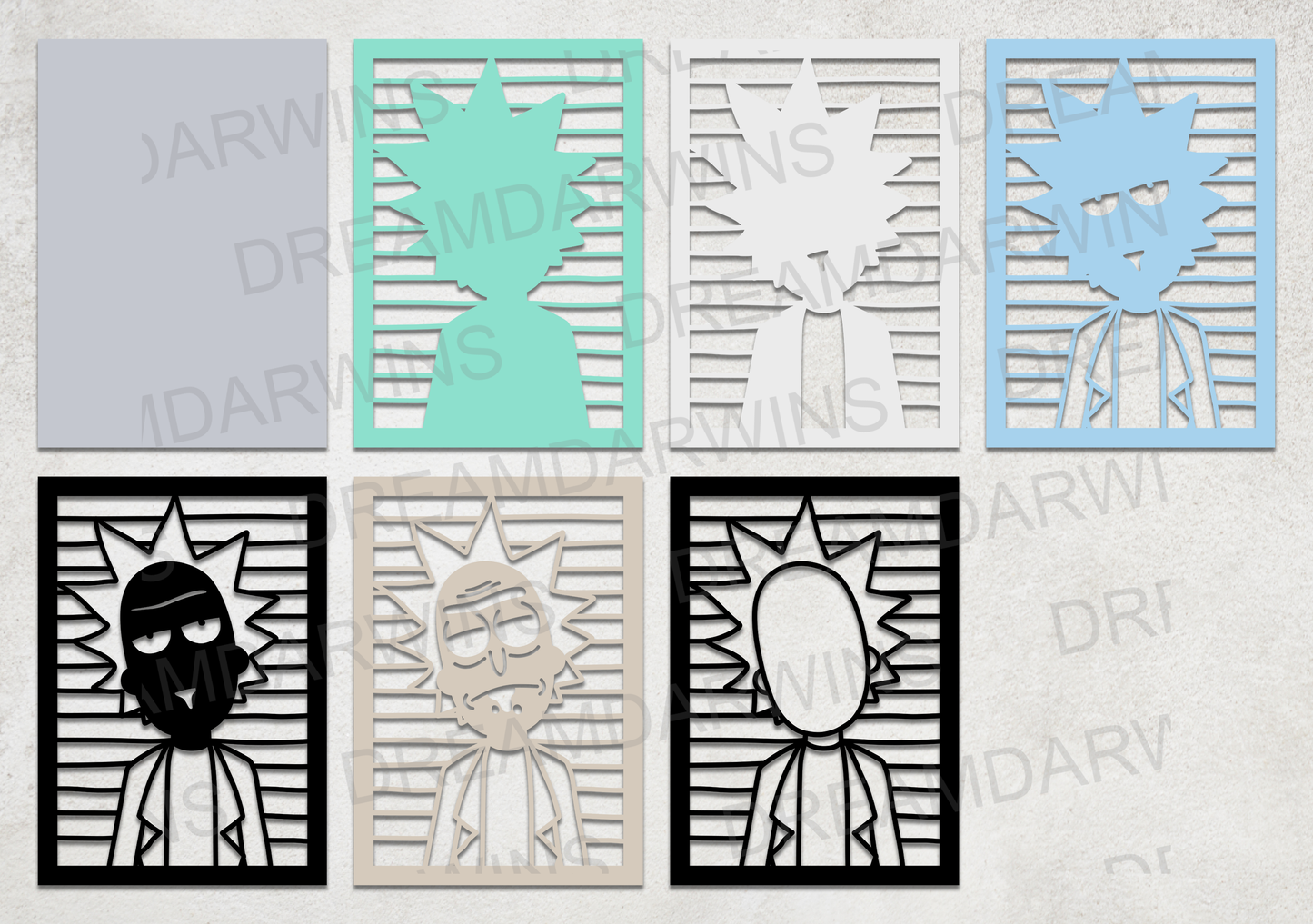 Rick Sanchez from Rick and Morty Multilayer Laser Cut files