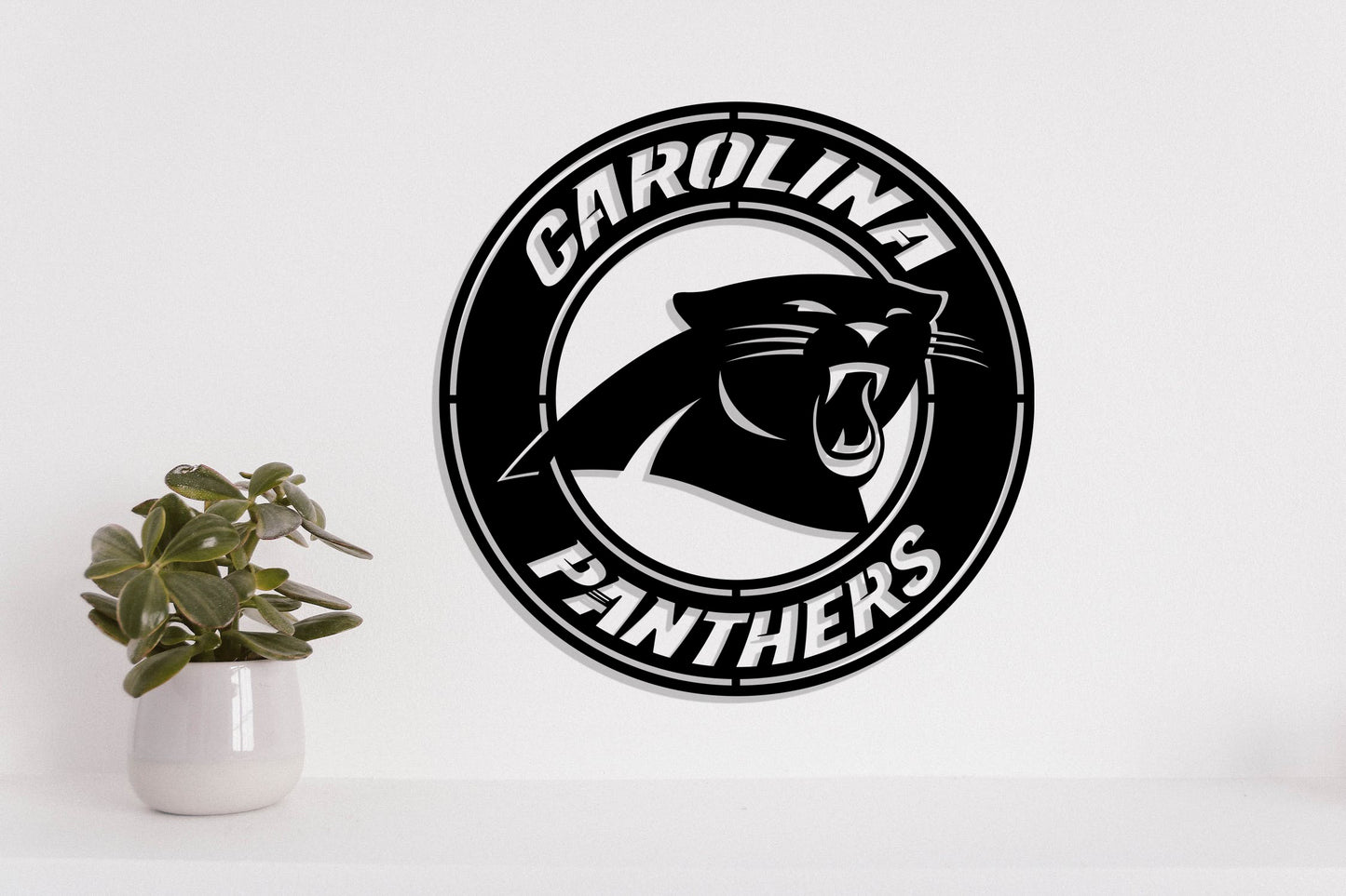 Carolina Panthers Badge Shield Laser Cut files svg dxf ai eps png jpg pdf