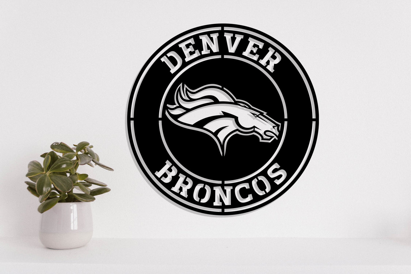 Denver Broncos Badge Shield Laser Cut file svg dxf ai eps png jpg pdf