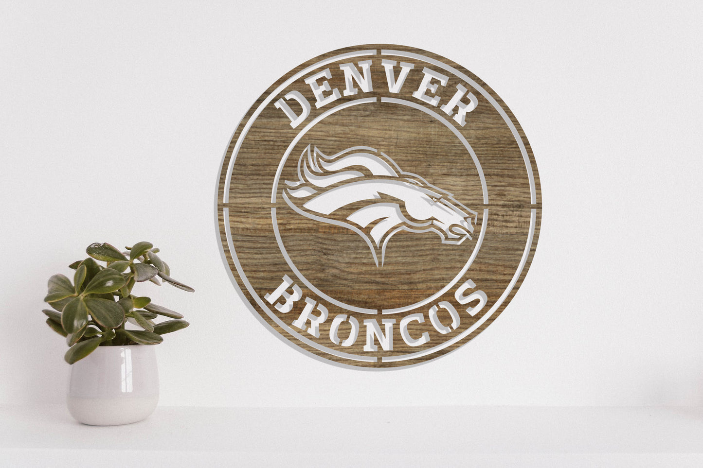 Denver Broncos Badge Shield Laser Cut file svg dxf ai eps png jpg pdf