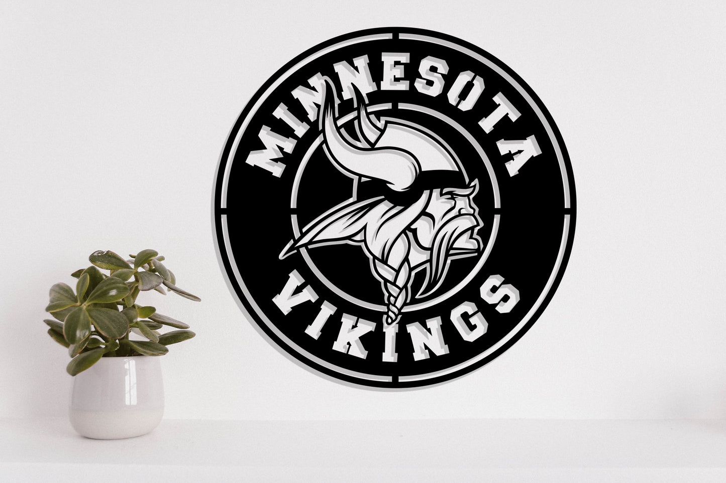 Minnesota Vikings Badge Shield Laser Cut file svg dxf ai eps png jpg pdf