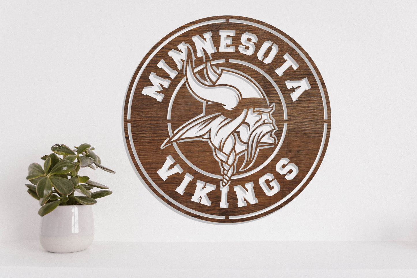 Minnesota Vikings Badge Shield Laser Cut file svg dxf ai eps png jpg pdf