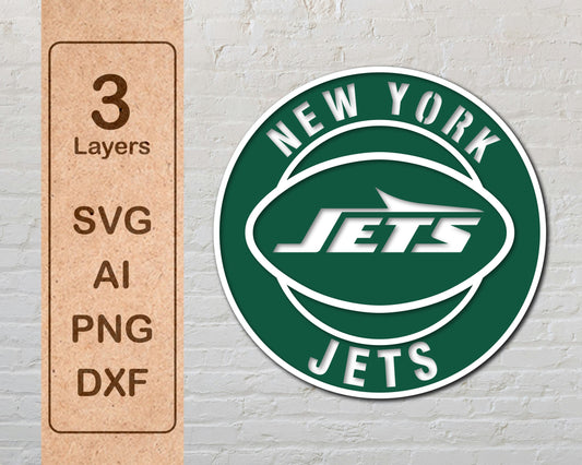 New York Jets Multi Layered Laser Cut files svg dxf ai png