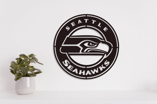 Seattle Seahawks Badge Shield Laser Cut files svg dxf ai eps png jpg pdf