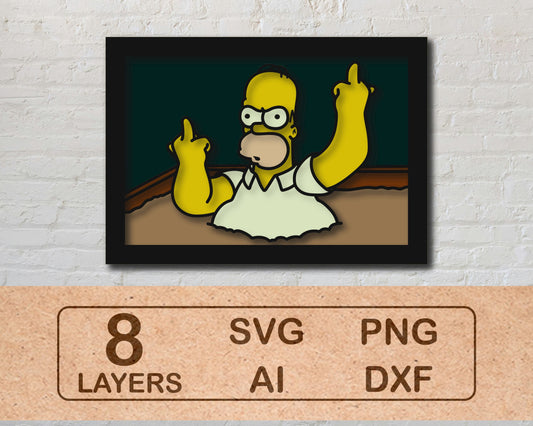 Homer Simpson Layered Laser Cut files