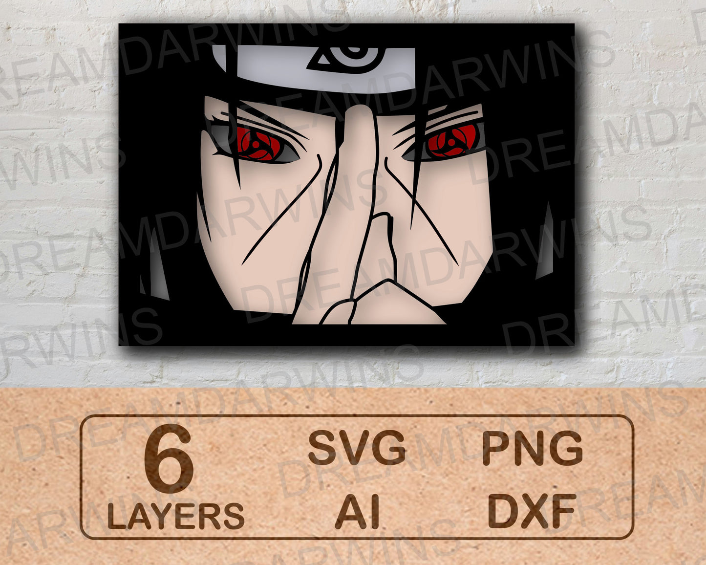 Uchiha Itachi Multilayer Laser Cut files