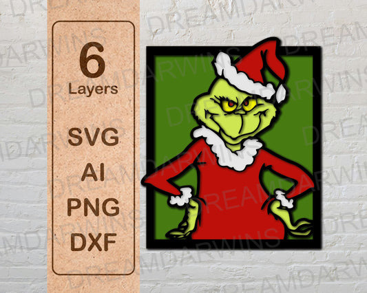 Grinch Dr. Seuss Multilayer Laser Cut files