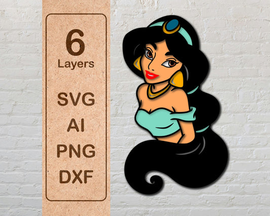 Princess Jasmine Multilayer Laser Cut files