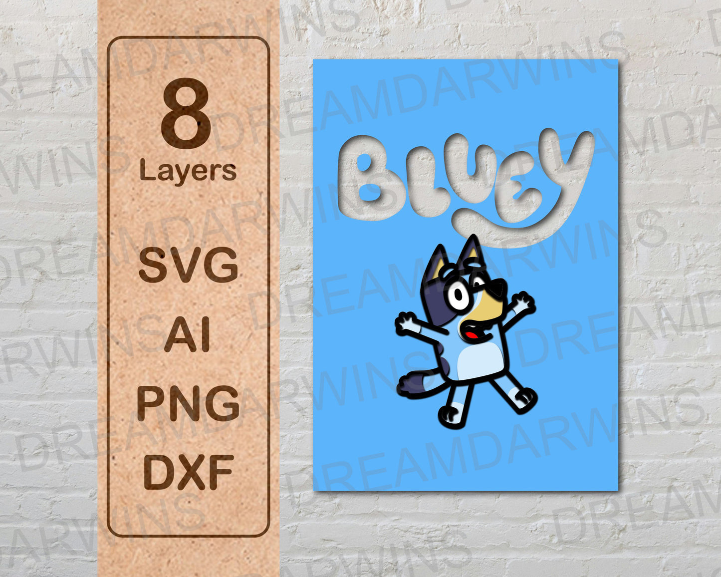 Bluey Multilayer Laser Cut files