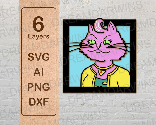 Bojack Horseman Princess Carolyn Multilayer Laser Cut files