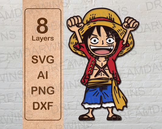 Monkey D. Luffy Chibi Multilayer Laser Cut files