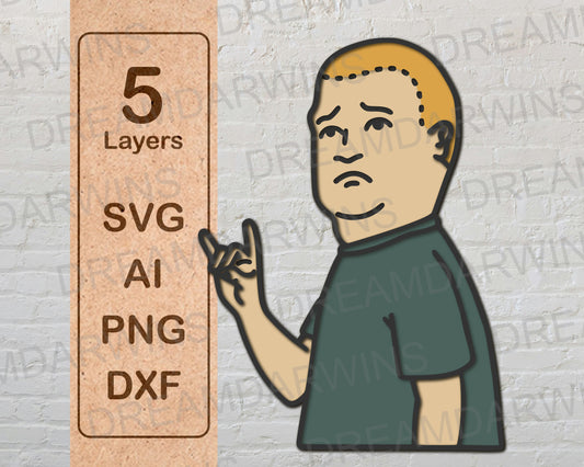 Bobby Hill Multilayer Laser Cut files