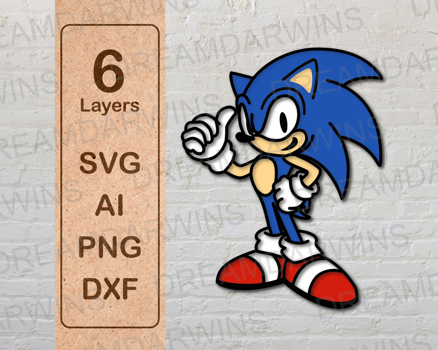 Sonic The Hedgehog Video Game Layered Laser Cut files