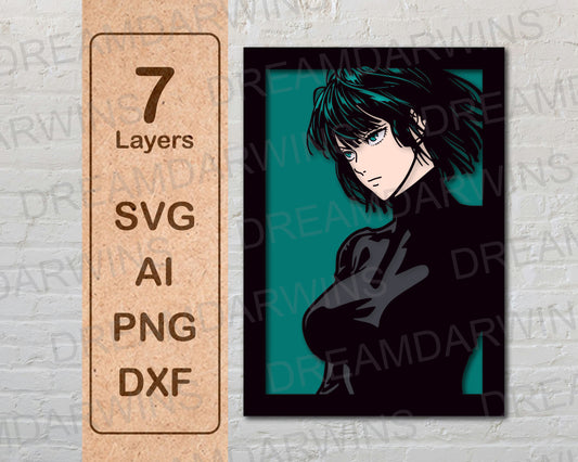 Fubuki from One Punch Man Anime Layered Laser Cut files