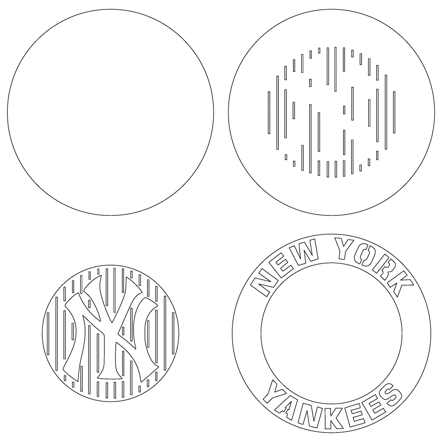 New York Yankees Layered Laser Cut files svg dxf ai png